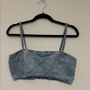 Zara Denim Studded Top